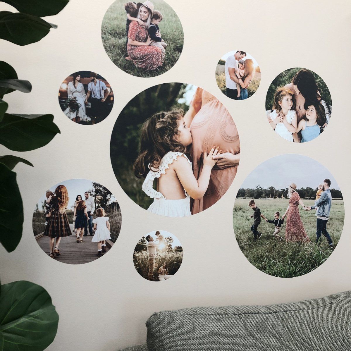 Modern Round MDF Photo Wall Art – Personalized Gift