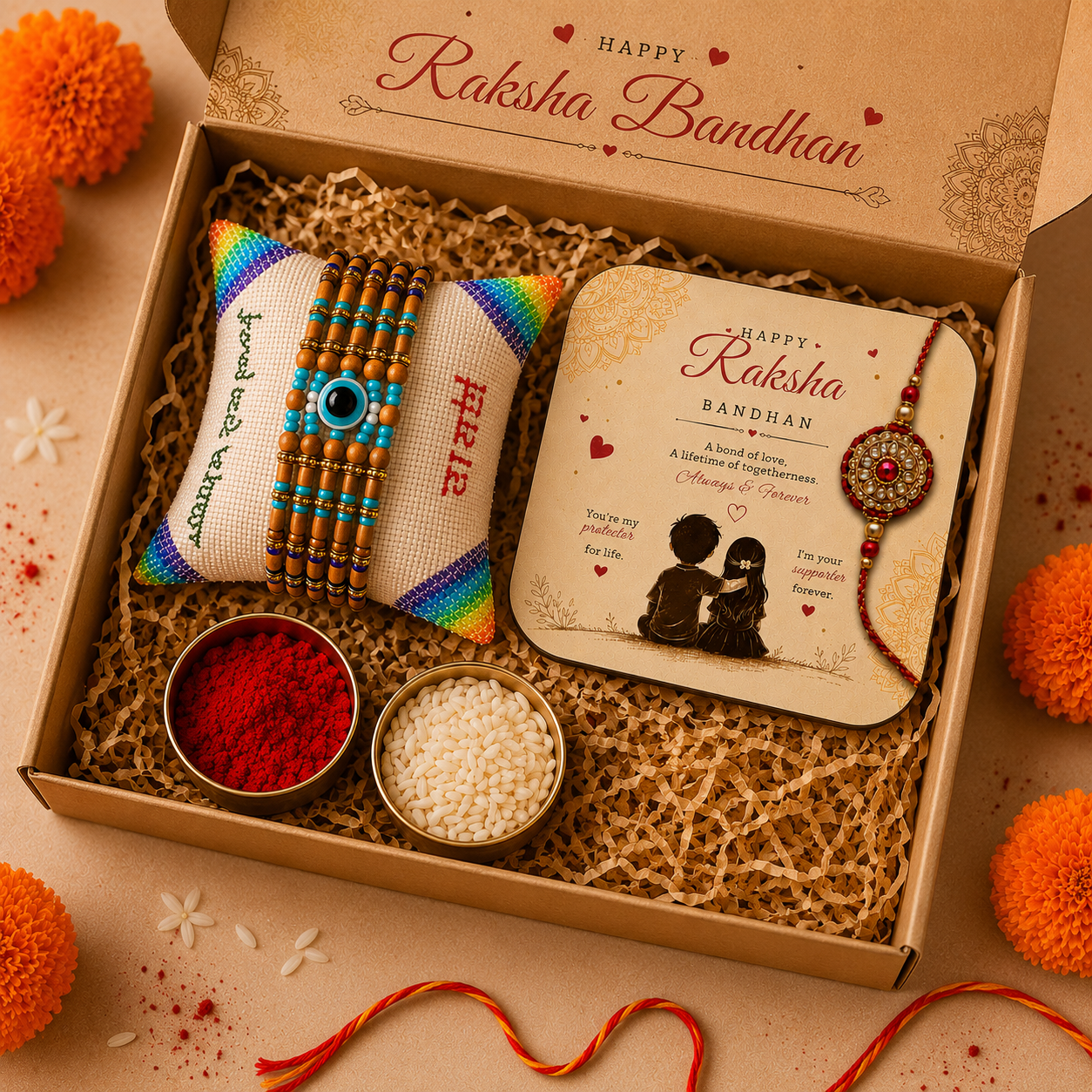 Raksha Bandhan Designer Rakhi | Stylish king Kalai Rakhi for Brother With Free Fridge magnet (Copy)