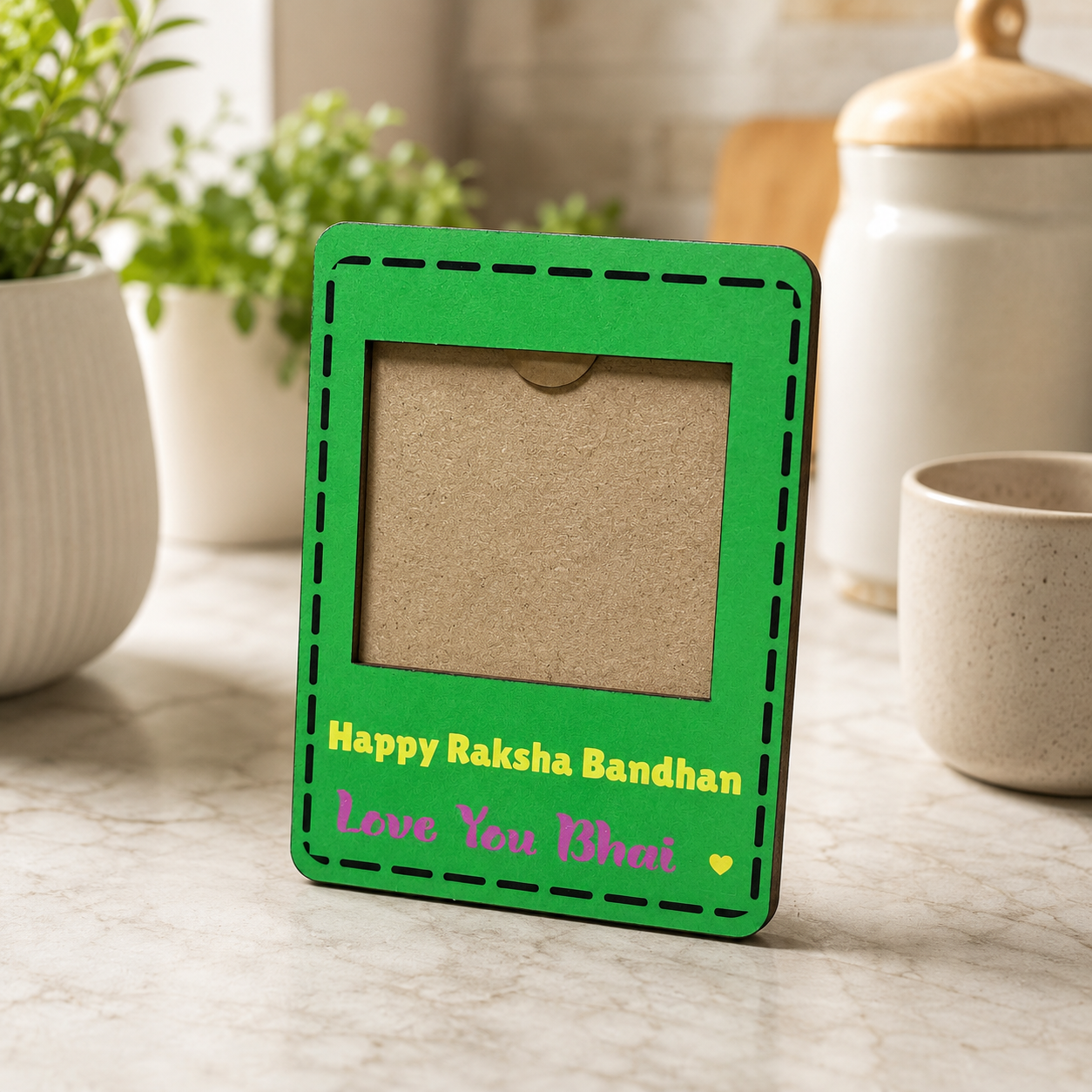 Personalized Raksha Bandhan Fridge Magnet with Free Rakhi | Custom Photo Refrigerator Magnet | Brother Sister Rakhi Gift | Personalized Keepsake