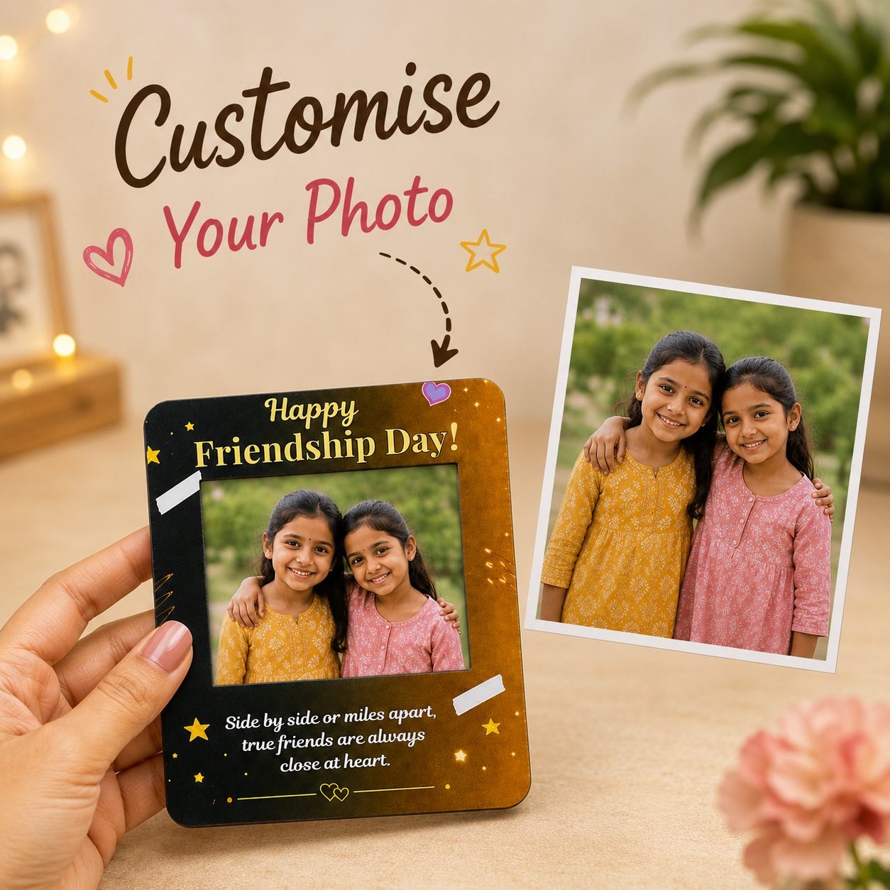Personalized Friendship Day Fridge Magnet with Photo