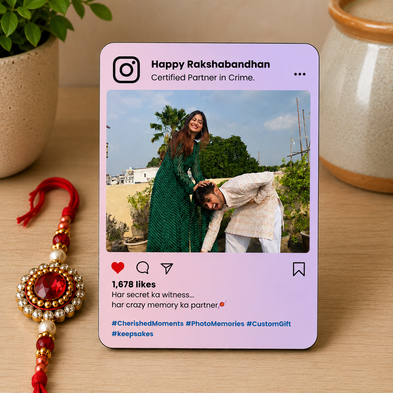 Personalized Instagram Rakhi Fridge Magnet with Photo