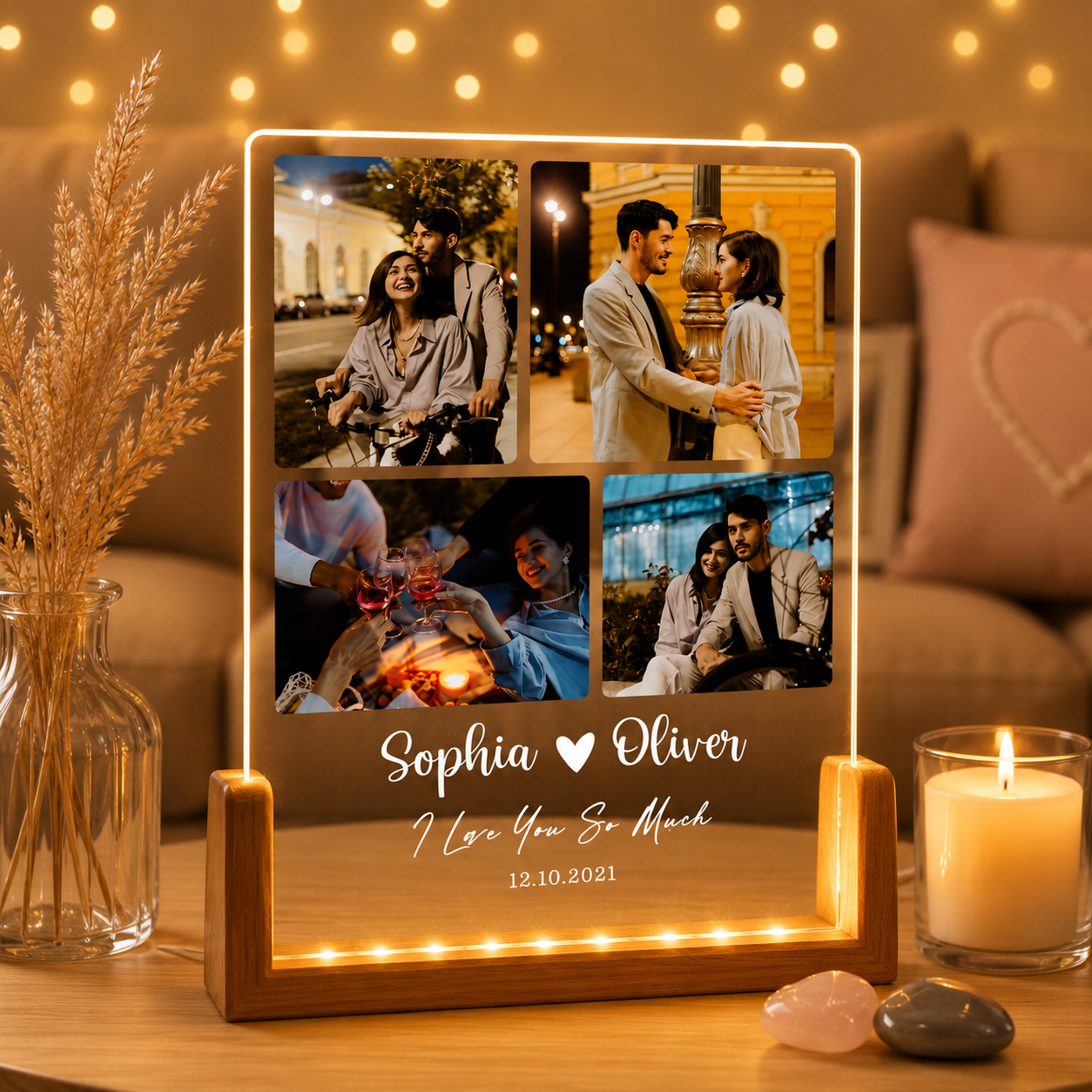 Custom Frame Lamp for Anniversary, Birthday & Gifts