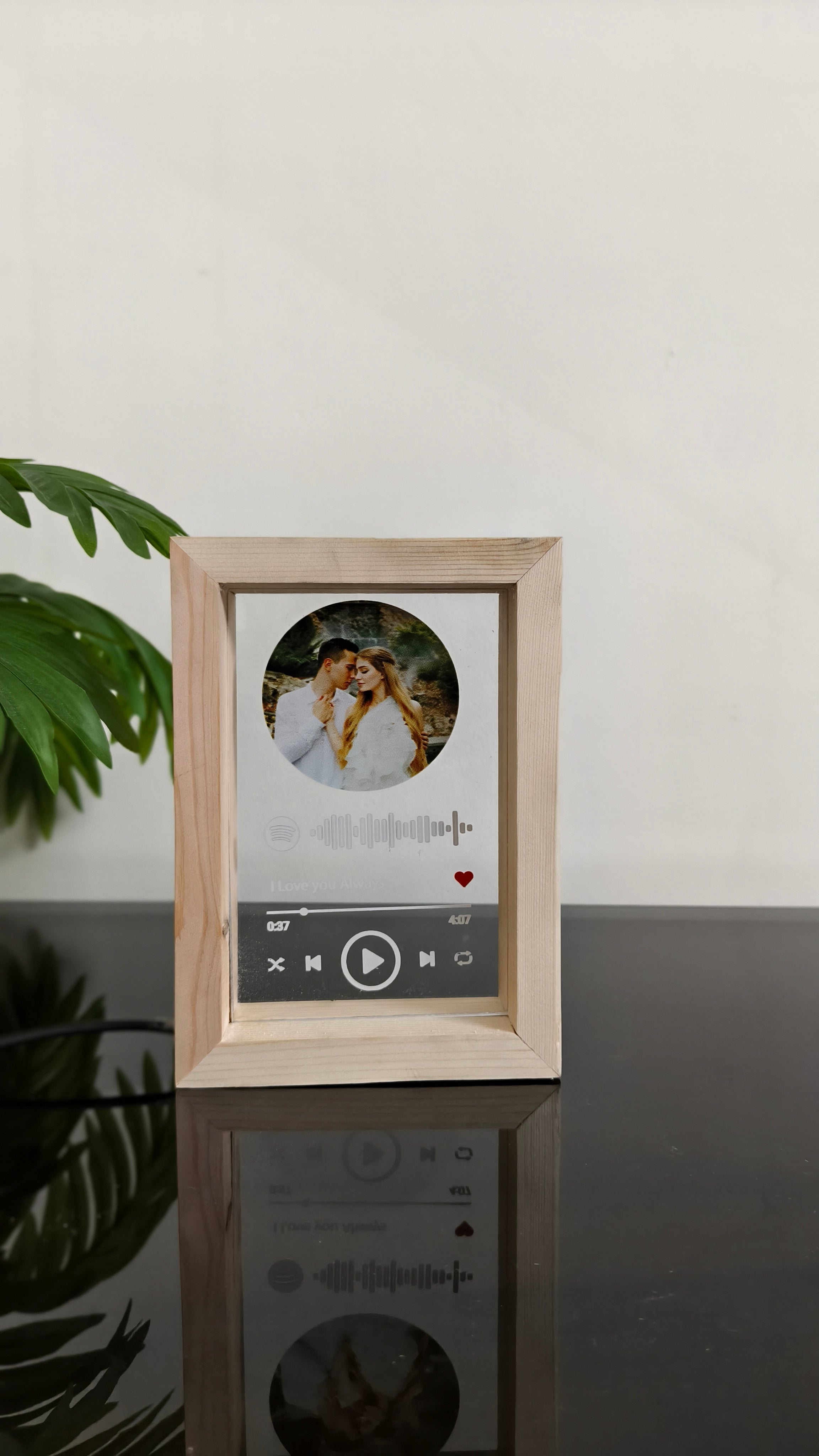 Personalized LED with Wooden Frame: Custom Engraved Acrylic Sign with Your Text or Photo | Unique Gift, Home Decor,