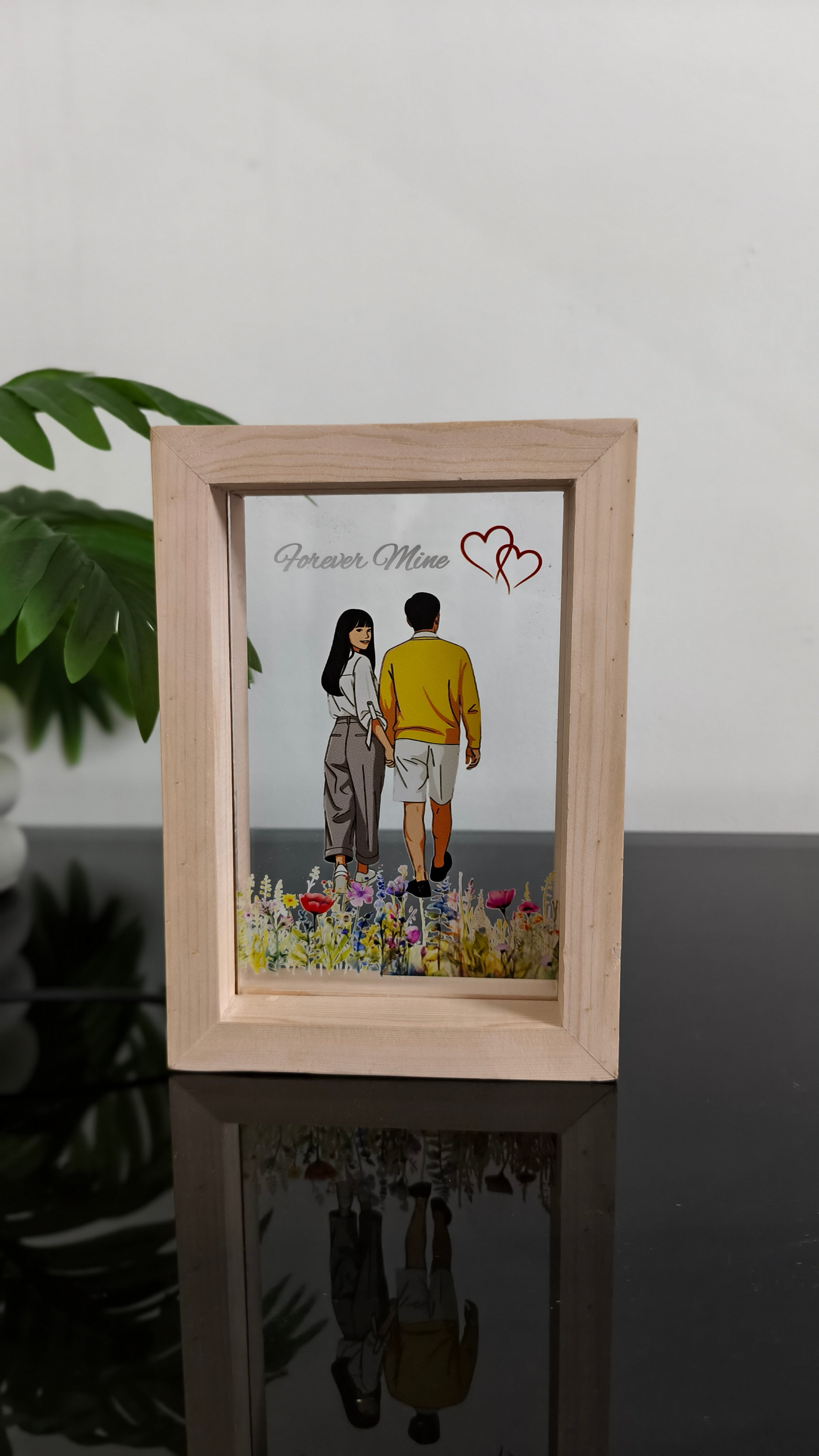Personalized LED with Wooden Frame: Custom Engraved Acrylic Sign with Your Text or Photo | Unique Gift, Home Decor,