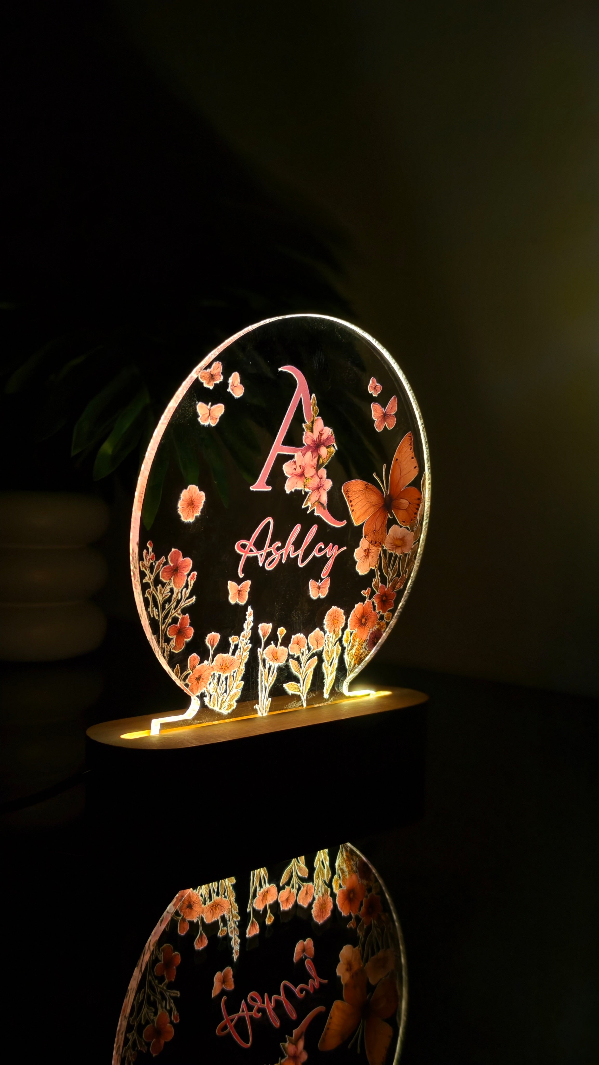 Customized Acrylic Art Frame with Wooden Base | Premium Home Décor Gift