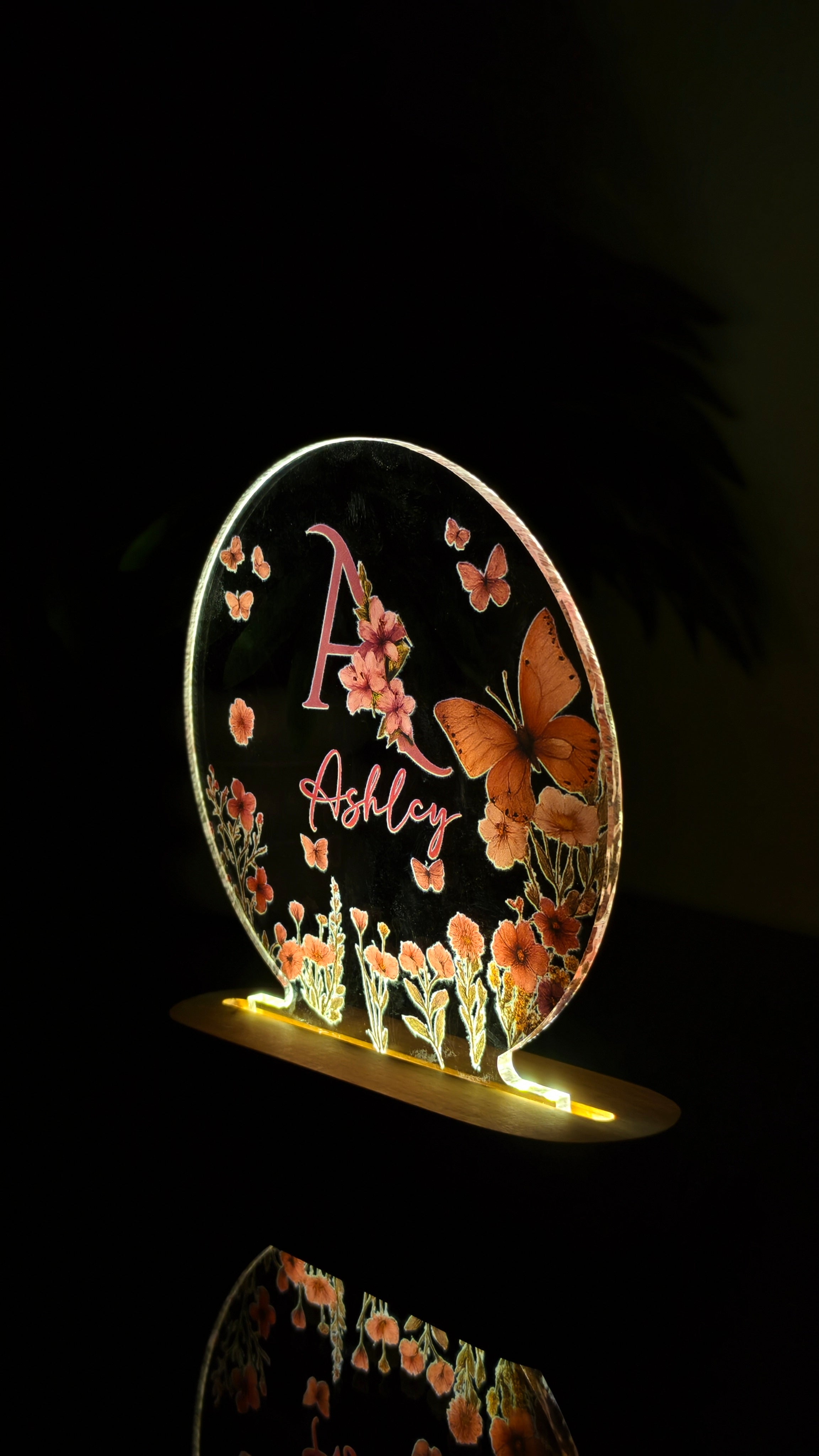 Customized Acrylic Art Frame with Wooden Base | Premium Home Décor Gift