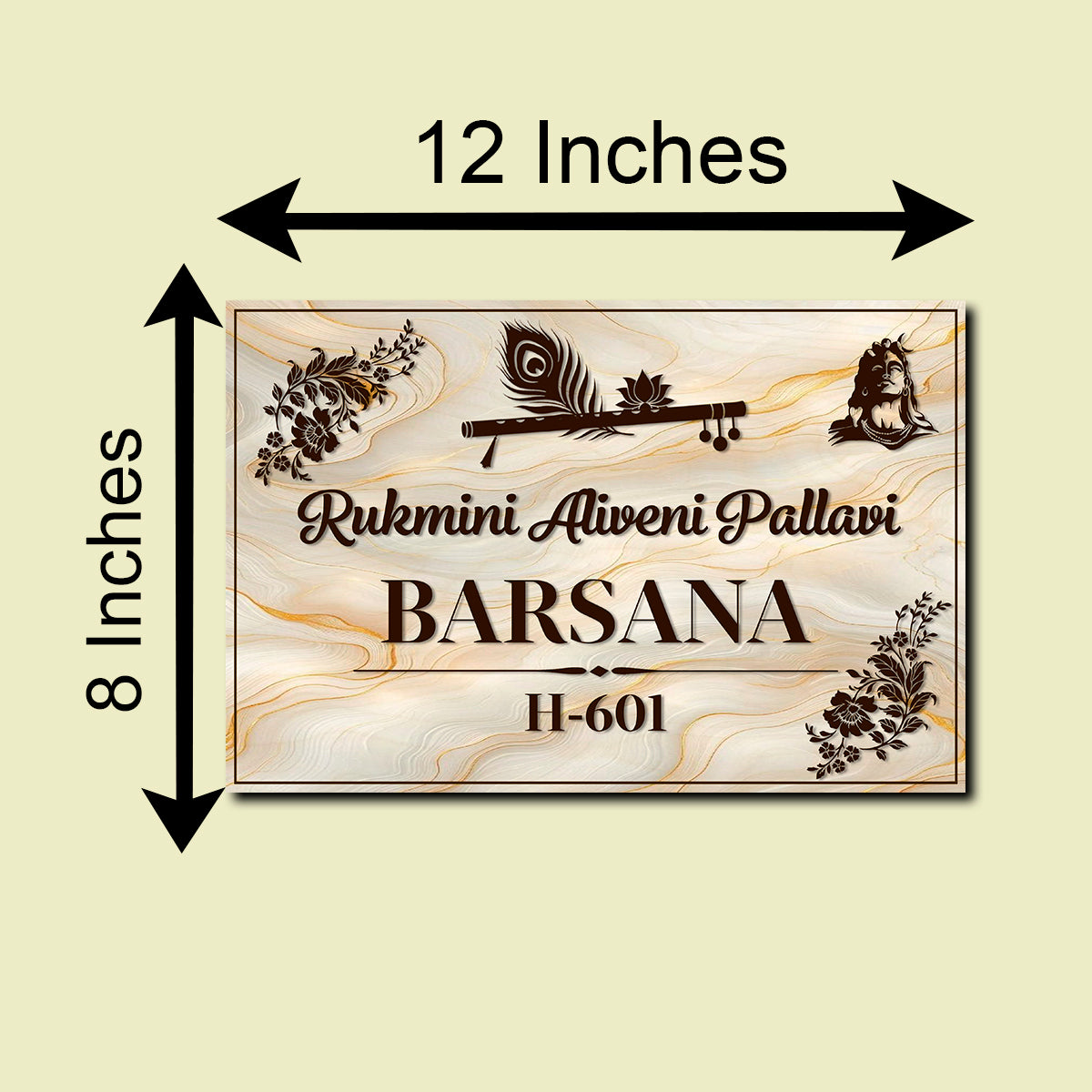 Traditional Name Plate with Auspicious Designs