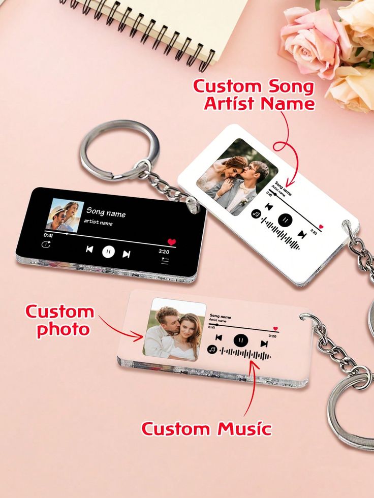 Acrylic Customized Spotify Keychain With Spotify Song Code And Your Image(2X3 Inches), Multi-Coloured