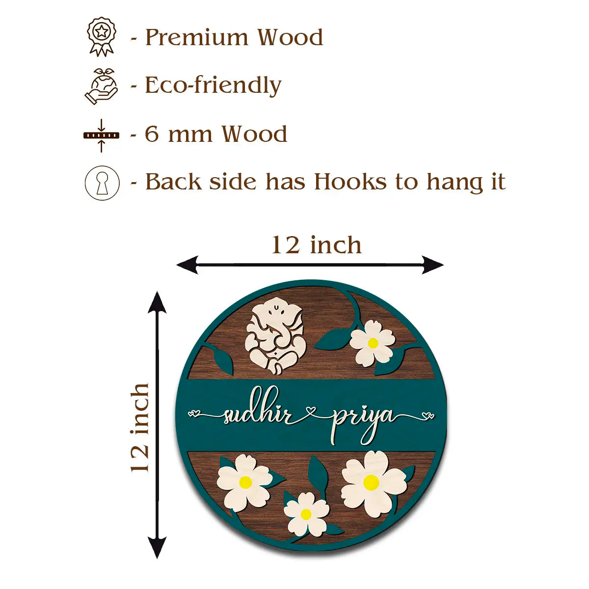 Customized Couple Name Plate for Home | Acrylic UV Printed Nameplate 3d letters