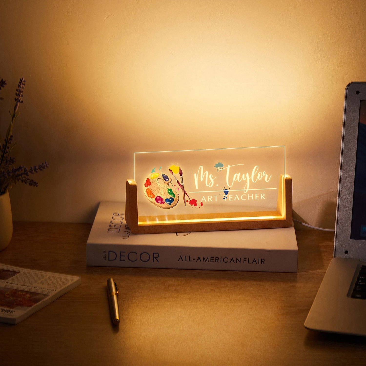 Personalised Acrylic Name Plaque | Custom Name Tag for Room, Desk or Gifting