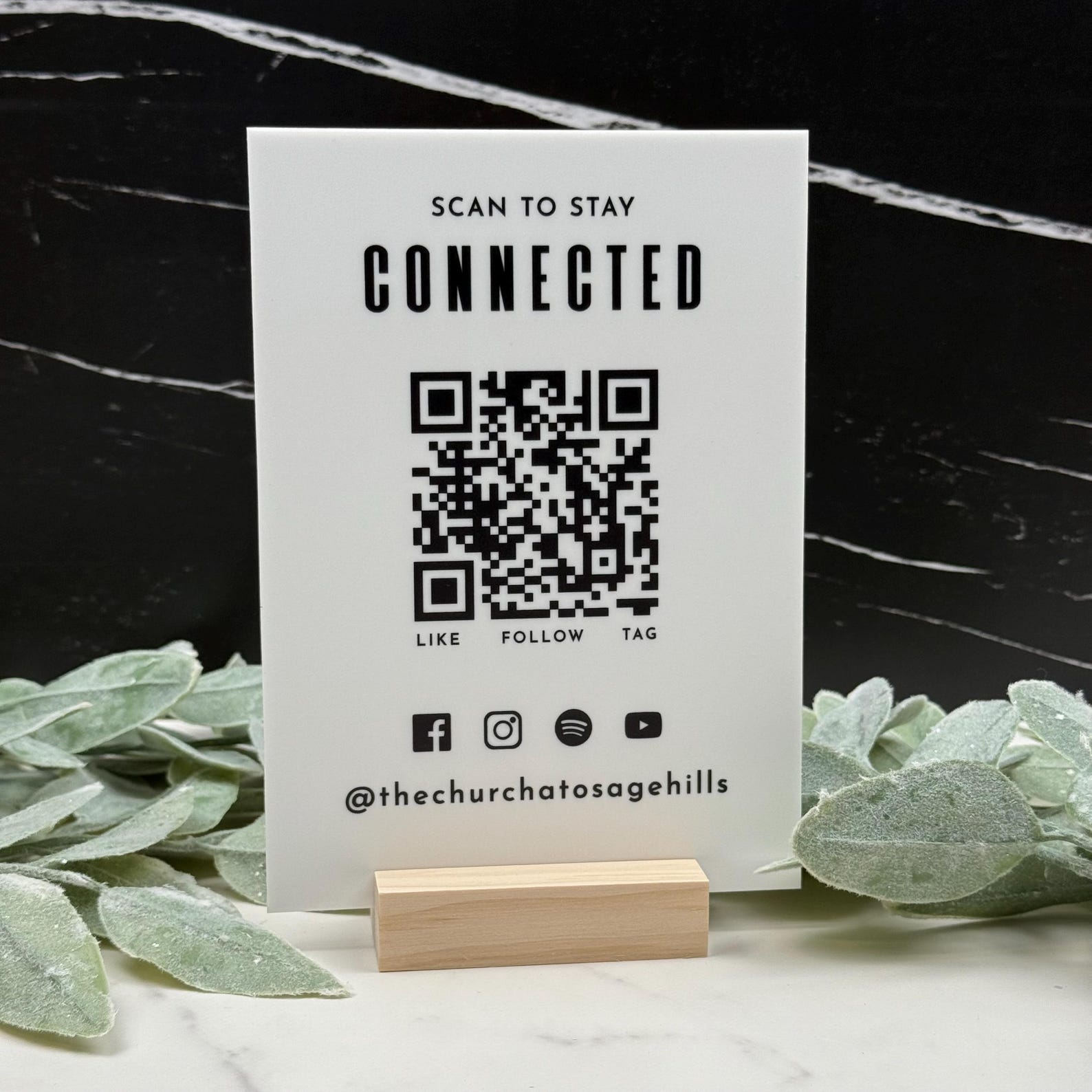 Custom Acrylic Business QR Code Sign, Scan to Pay, Social Media & Payment Display5" x 7"