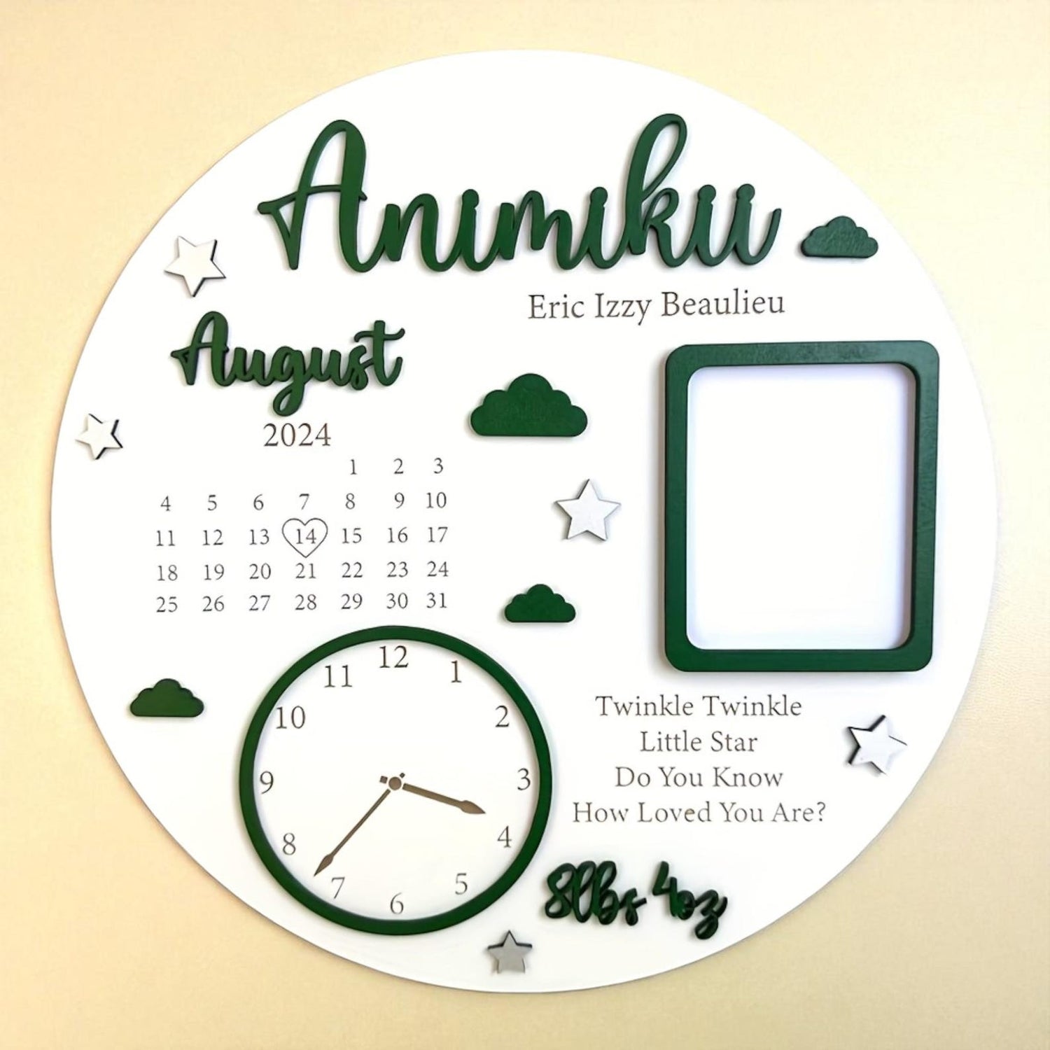 Personalized Wooden Baby Name & Birth Certificate Sign – Custom Newborn Keepsake, Baby Shower & Christmas Gift