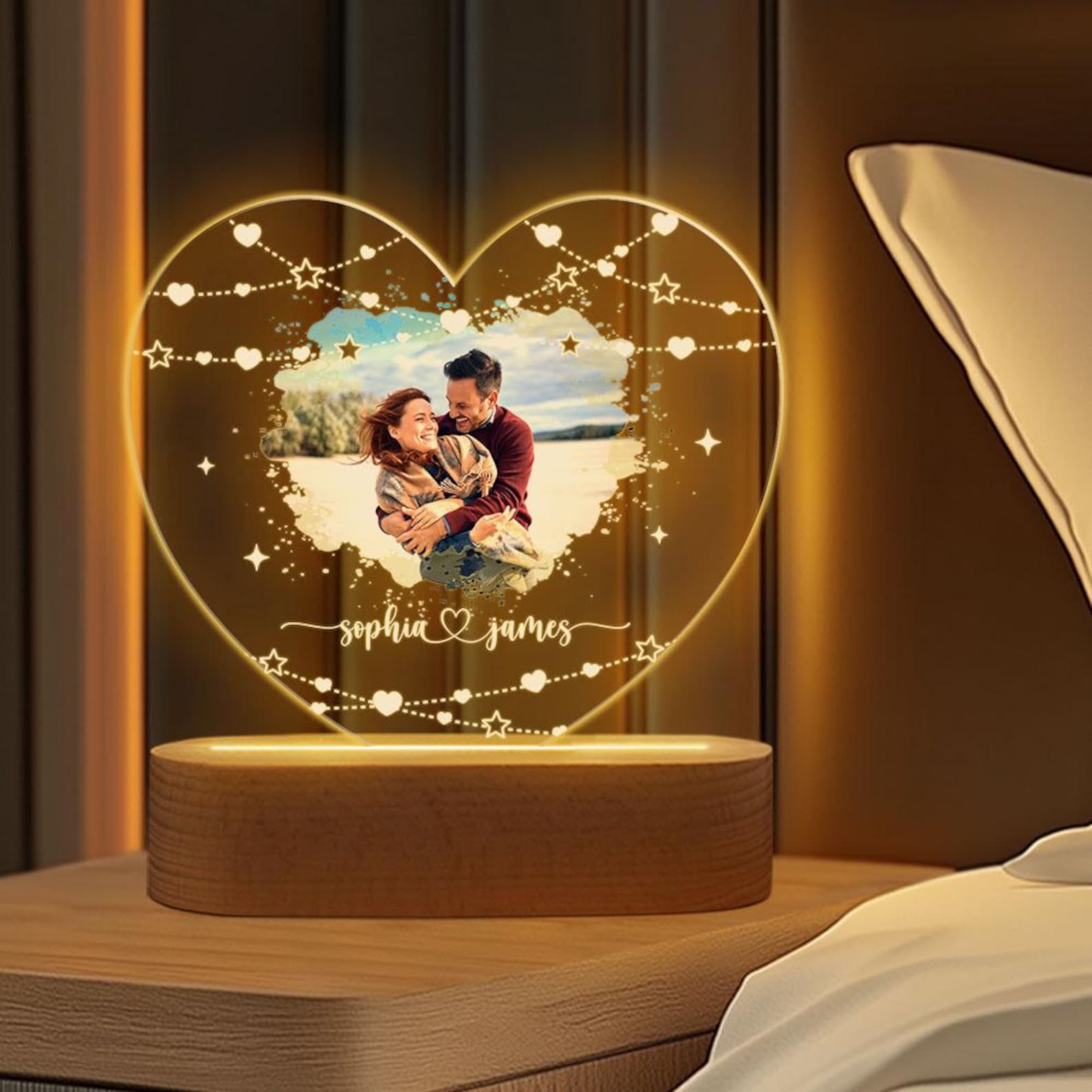 Custom photo Night Light as Valentines Day Gift - Anniversary Gifts