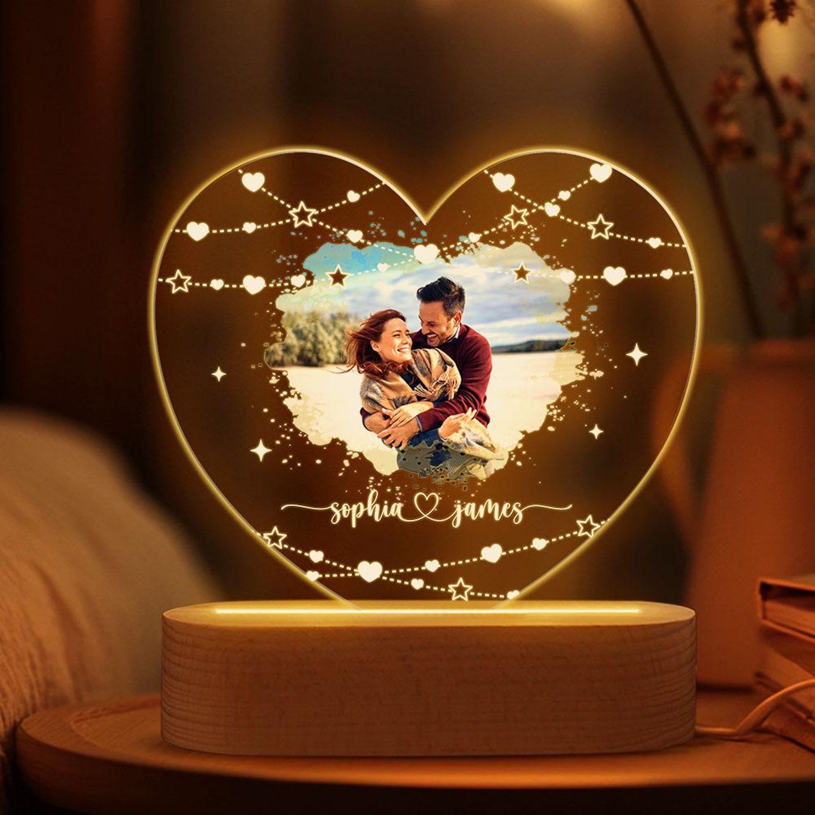 Custom photo Night Light as Valentines Day Gift - Anniversary Gifts