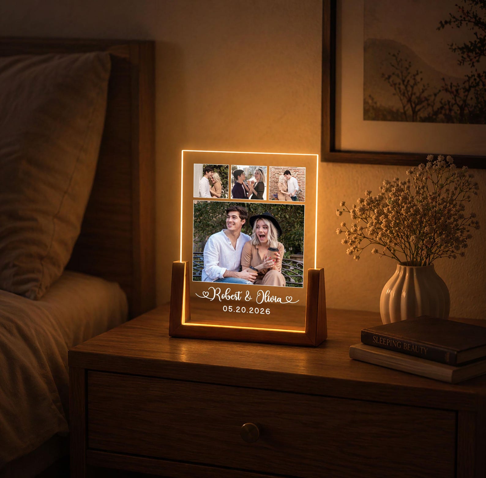 Custom Friend Photo LED Night Light, Personalized Friendship Gift