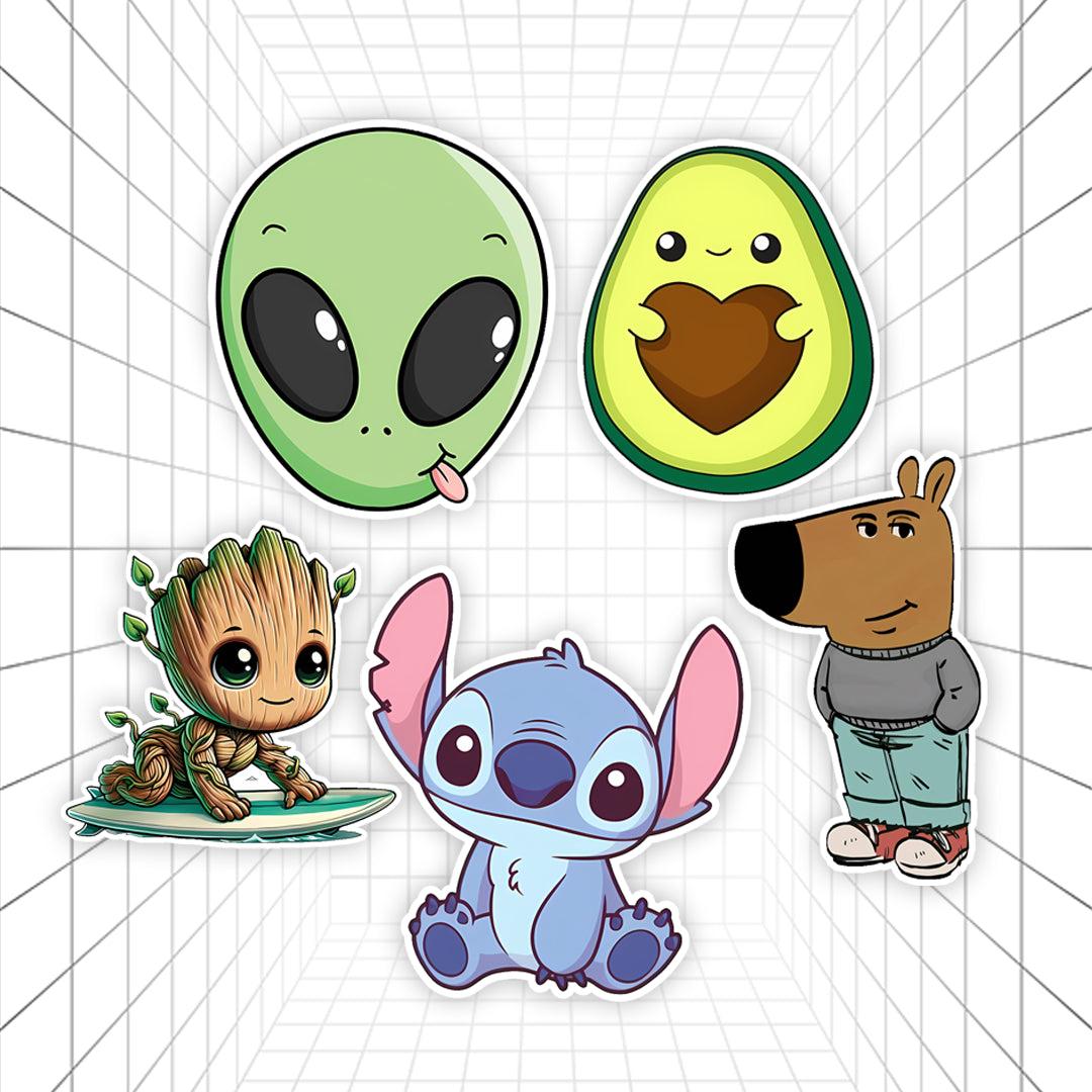 Anime & Cartoon UV Stickers Pack | Waterproof Glossy Sticker Sheet