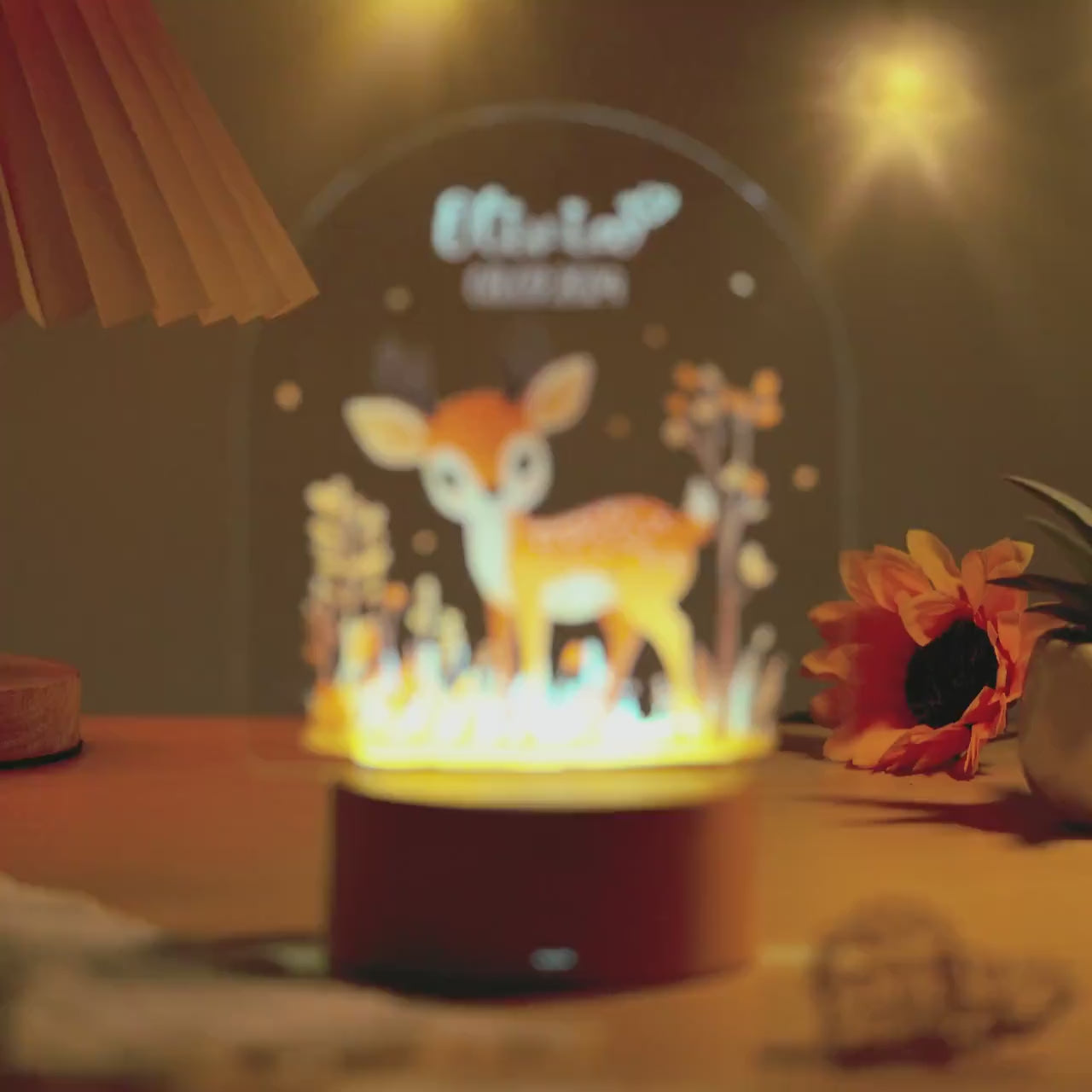 Deer Custom Name Lamp For Kids,Cute Personalised Night Light For Baby,Newborn Nursery Lamp,Boys Girls Bedroom Decor,Children&