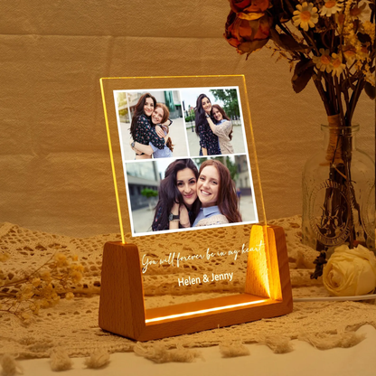 Custom Friendship Day Photo Lamp  | Personalized Acrylic LED Lamp for Best Friend | Customized Memory Night Light Gift