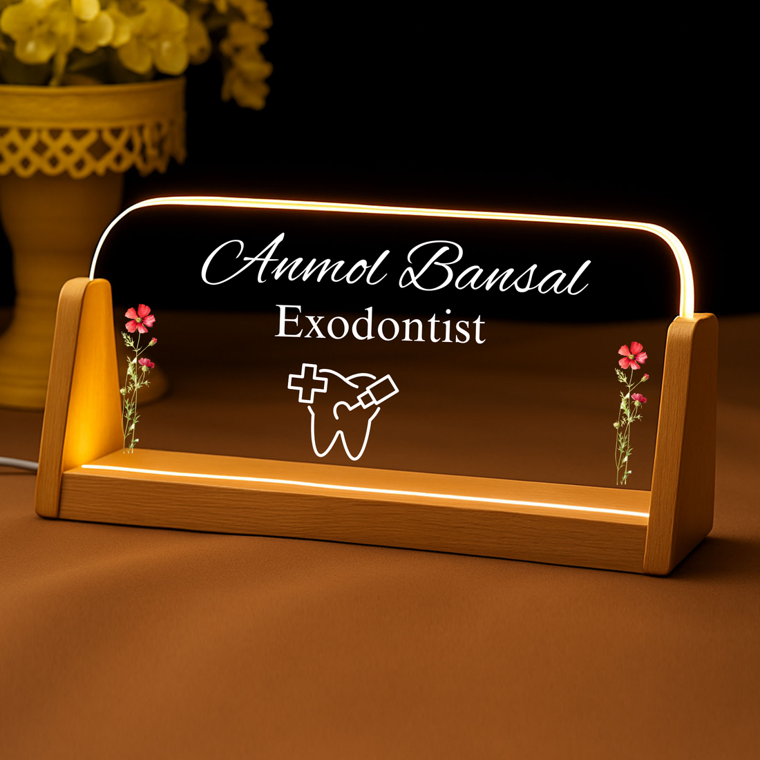 Customized Acrylic Designation Name Plate with Adapter| Exodontist