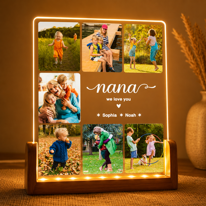 Custom Photo Night Light, Daddy Photo Collage LED Light, Personalized Photo Lamp, Birthday Gift for Dad, Father&