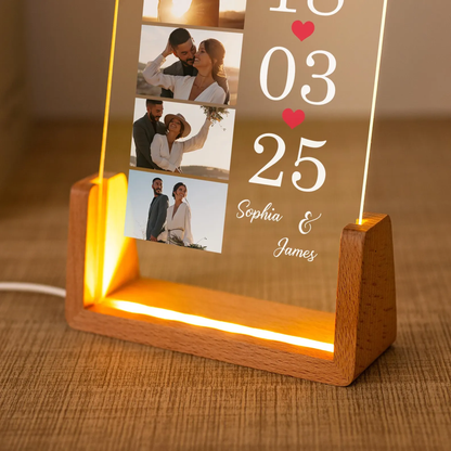 Custom Friendship Day Photo Lamp  | Personalized Acrylic LED Lamp for Best Friend | Customized Memory Night Light Gift