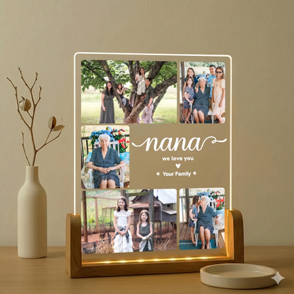 Custom Photo Night Light, Daddy Photo Collage LED Light, Personalized Photo Lamp, Birthday Gift for Dad, Father&