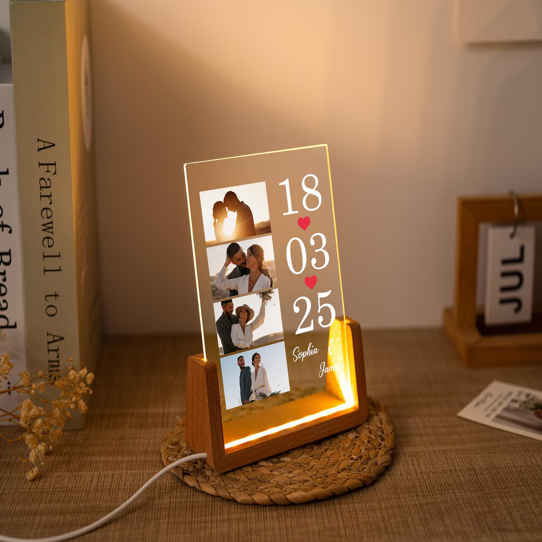 Custom Friendship Day Photo Lamp  | Personalized Acrylic LED Lamp for Best Friend | Customized Memory Night Light Gift