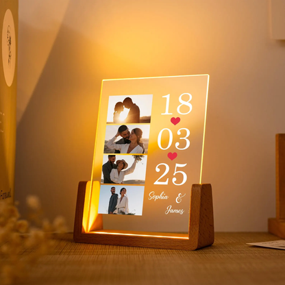 Custom Friendship Day Photo Lamp  | Personalized Acrylic LED Lamp for Best Friend | Customized Memory Night Light Gift