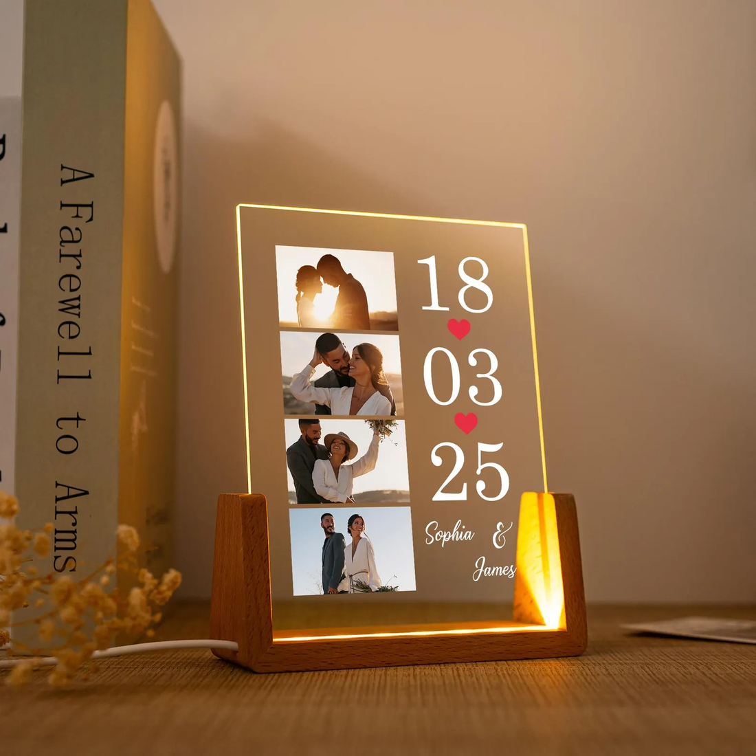 Custom Friendship Day Photo Lamp  | Personalized Acrylic LED Lamp for Best Friend | Customized Memory Night Light Gift