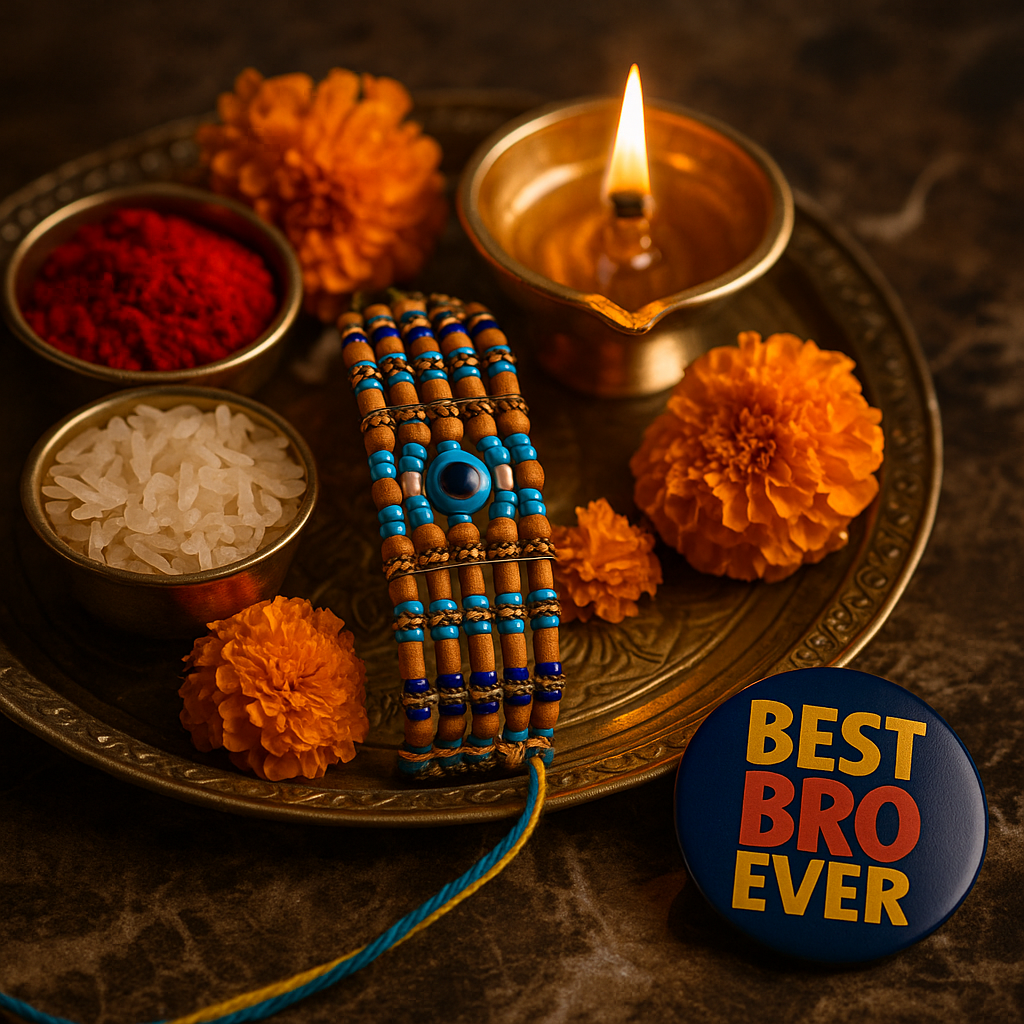 Raksha Bandhan Designer Rakhi | Stylish king Kalai Rakhi for Brother With Free Fridge magnet (Copy)