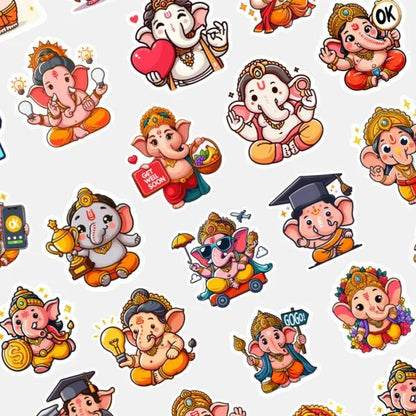 Festival &amp; Spiritual UV Stickers | Ganpati | Diwali | Decorative Labels