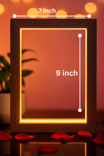 Personalized LED  with Wooden Frame: Custom Engraved Acrylic Sign with Your Text or Photo | Unique Gift, Home Decor,