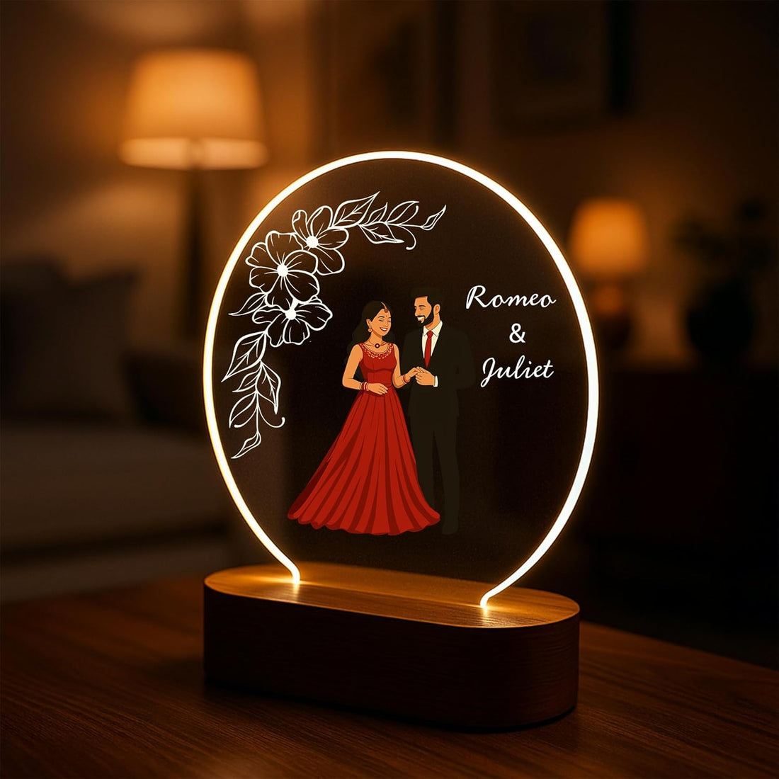 Acrylic Customized Photo Frame with LED | Personalized Name &amp; Picture | Premium Birthday &amp; Anniversary Gift