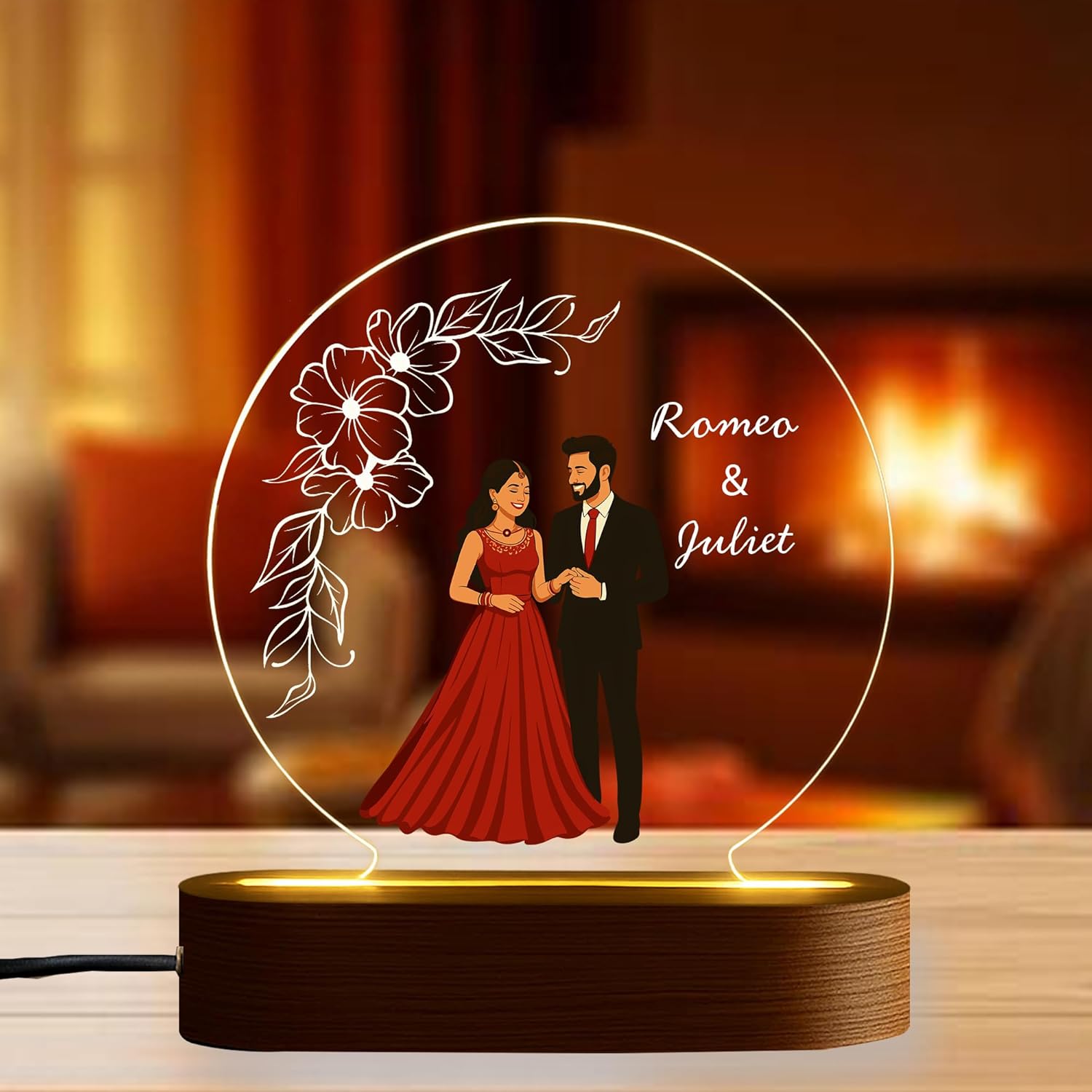 Acrylic Customized Photo Frame with LED | Personalized Name &amp; Picture | Premium Birthday &amp; Anniversary Gift