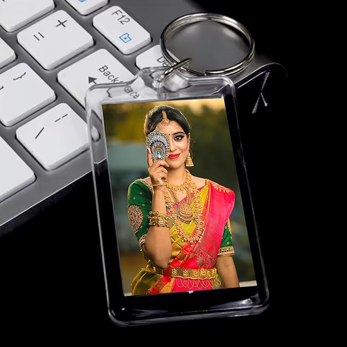 Acrylic Customized  Keychain With  Your Image(2X3 Inches), Multi-Coloured