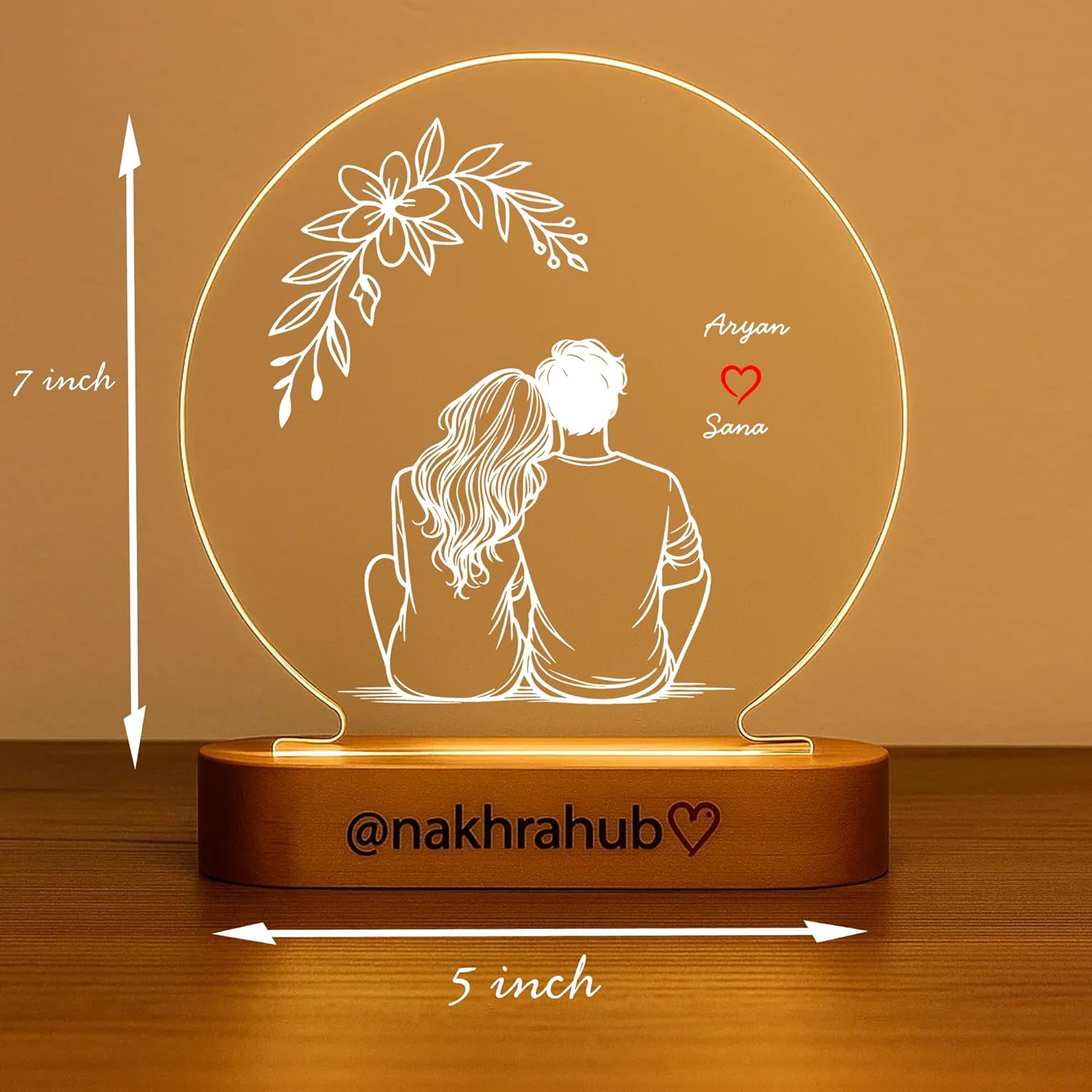 Personalized Acrylic Photo Frame on Wooden Base | Premium Memory Display