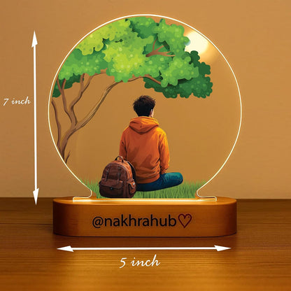 Personalized Acrylic Frame on Wooden Base | Modern Photo Gift