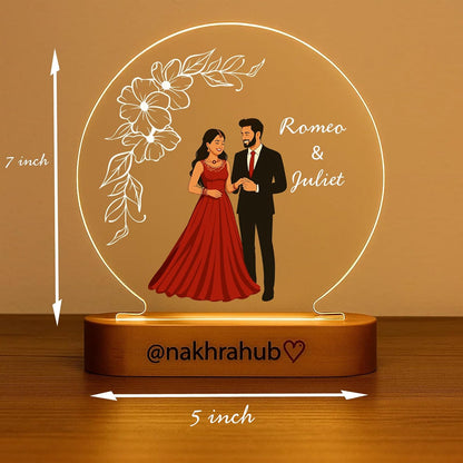 Acrylic Customized Photo Frame with LED | Personalized Name &amp; Picture | Premium Birthday &amp; Anniversary Gift