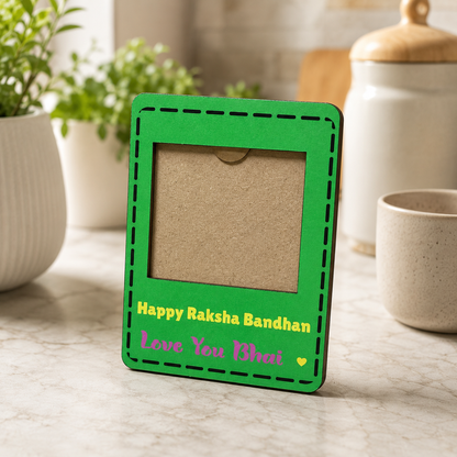 Personalized Raksha Bandhan Fridge Magnet with Free Rakhi | Custom Photo Refrigerator Magnet | Brother Sister Rakhi Gift | Personalized Keepsake