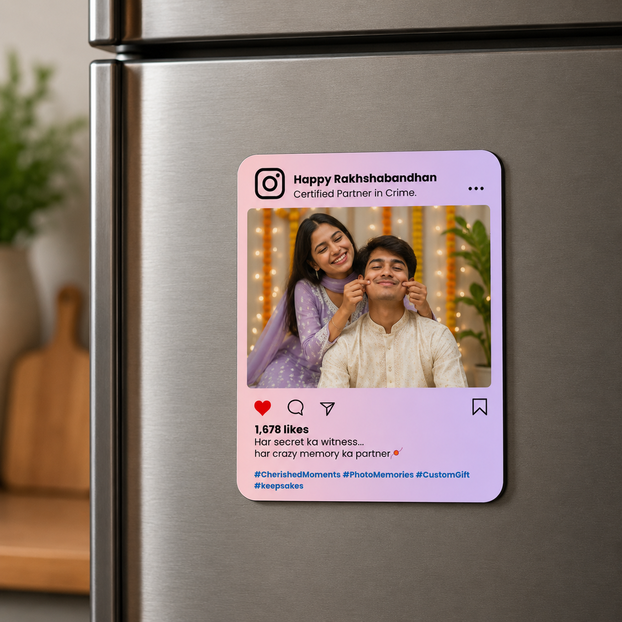 Personalized Instagram Rakhi Fridge Magnet with Photo
