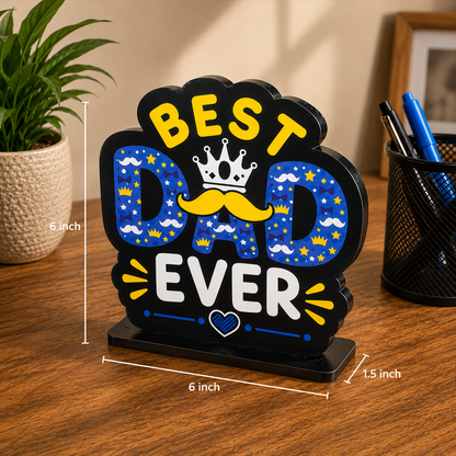 Personalised Best Dad Table Top Frame – Custom Photo Gift for Father | Wooden MDF | 6 × 6 Inch | Father&