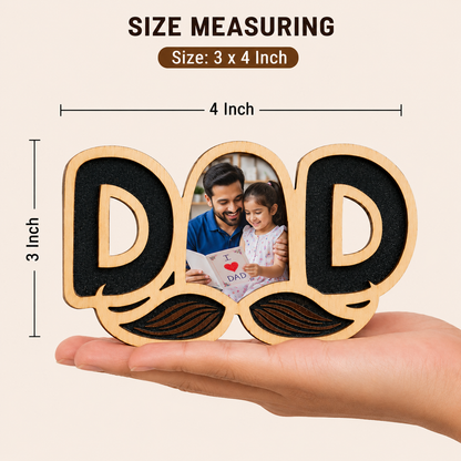 Personalised Best Dad Fridge Magnet – Custom Photo Gift for Father | Wooden Texture | Father&