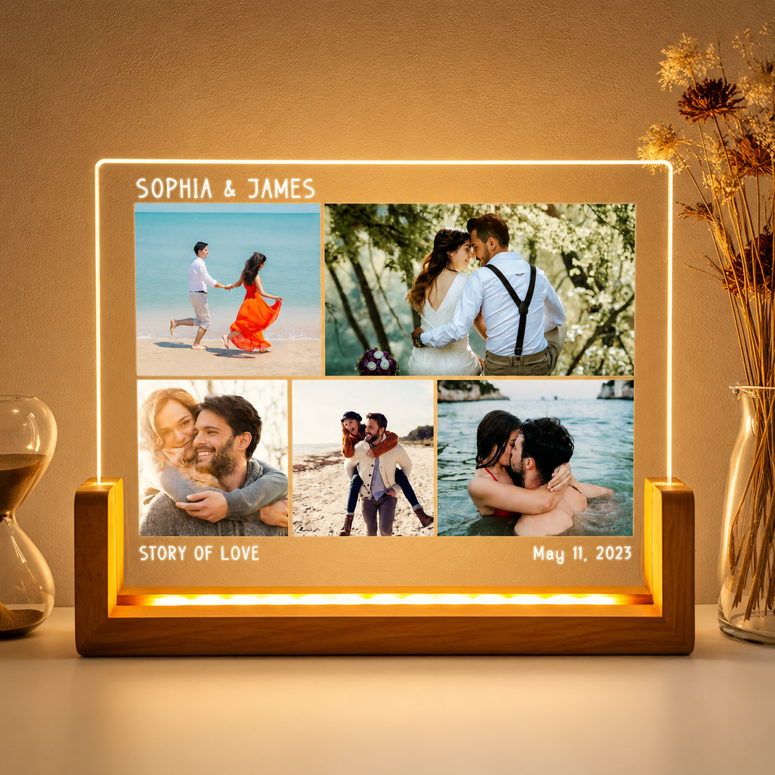 Custom Frame Lamp for Anniversary, Birthday &amp; Gifts