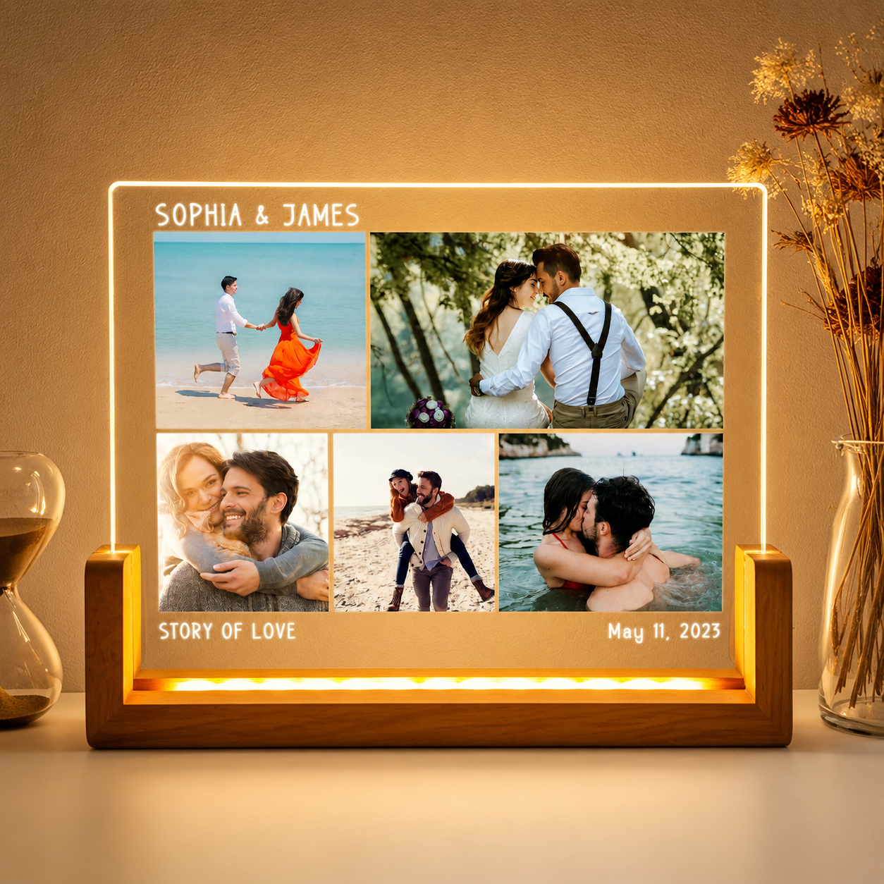 Custom Frame Lamp for Anniversary, Birthday &amp; Gifts