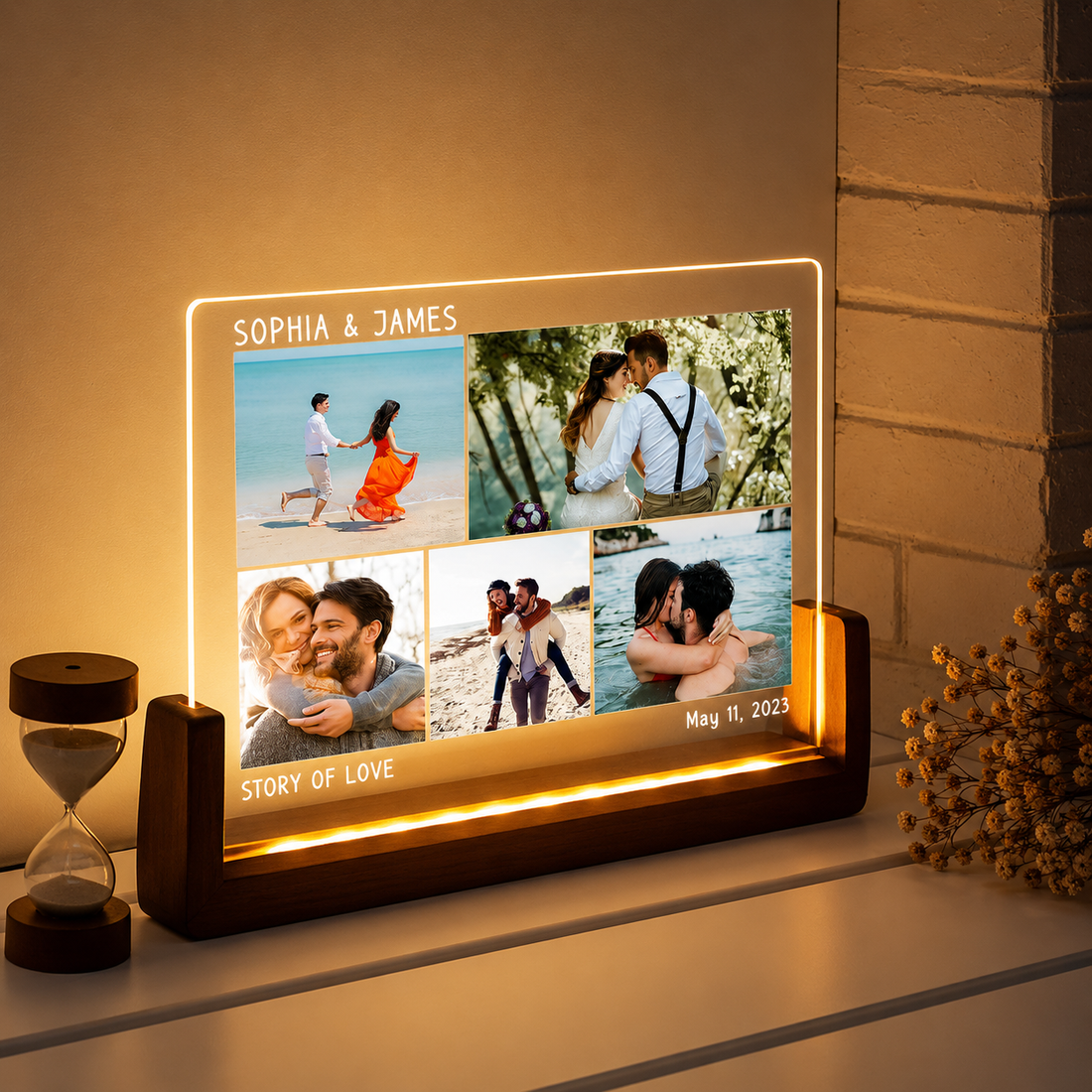 Custom Frame Lamp for Anniversary, Birthday &amp; Gifts