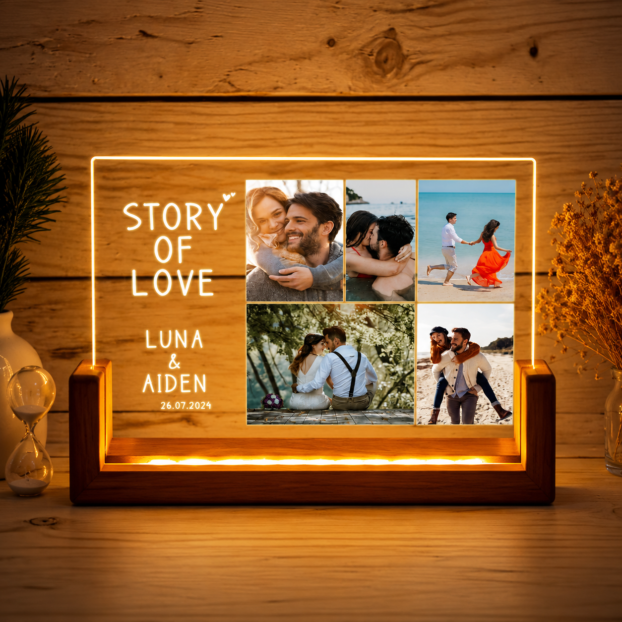 Custom Frame Lamp for Anniversary, Birthday &amp; Gifts
