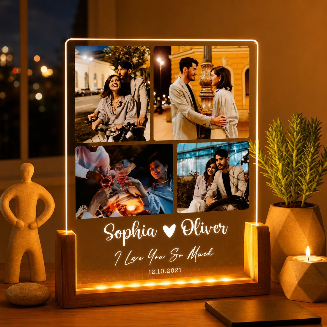 Custom Frame Lamp for Anniversary, Birthday &amp; Gifts