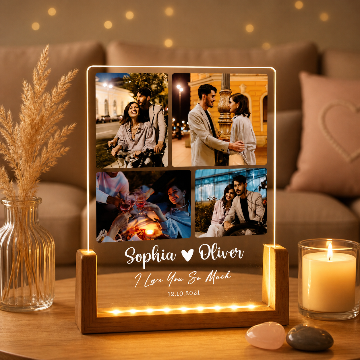 Custom Frame Lamp for Anniversary, Birthday &amp; Gifts