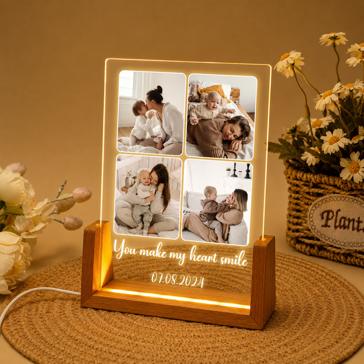 Custom Frame Lamp for Anniversary, Birthday &amp; Gifts