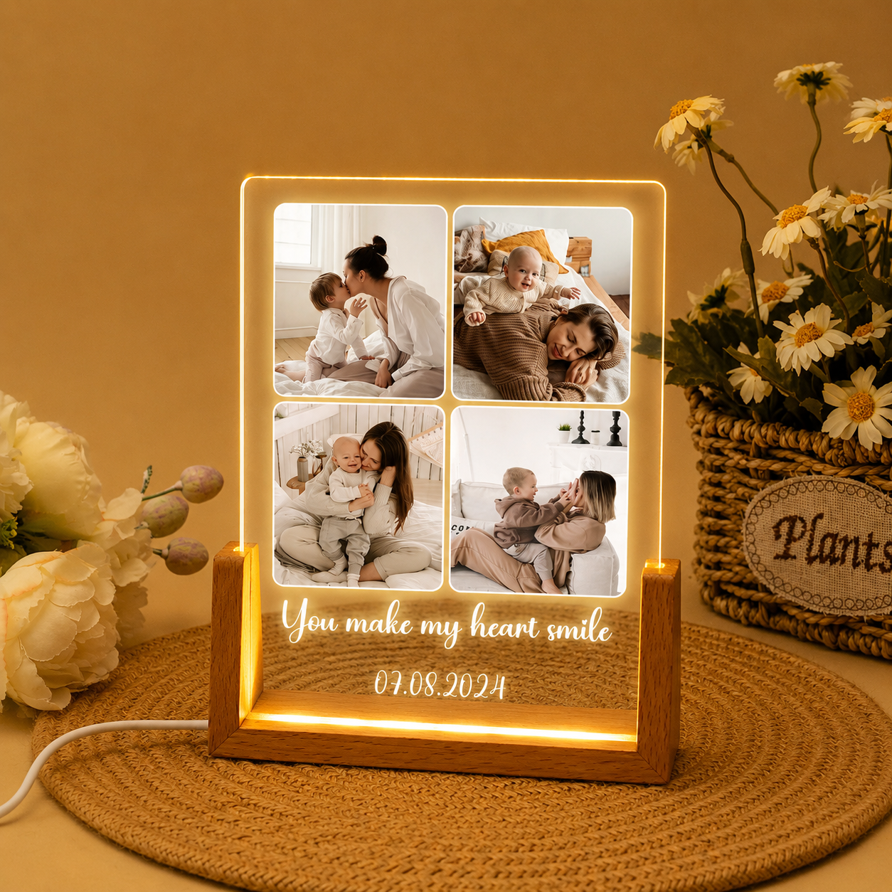 Custom Frame Lamp for Anniversary, Birthday &amp; Gifts